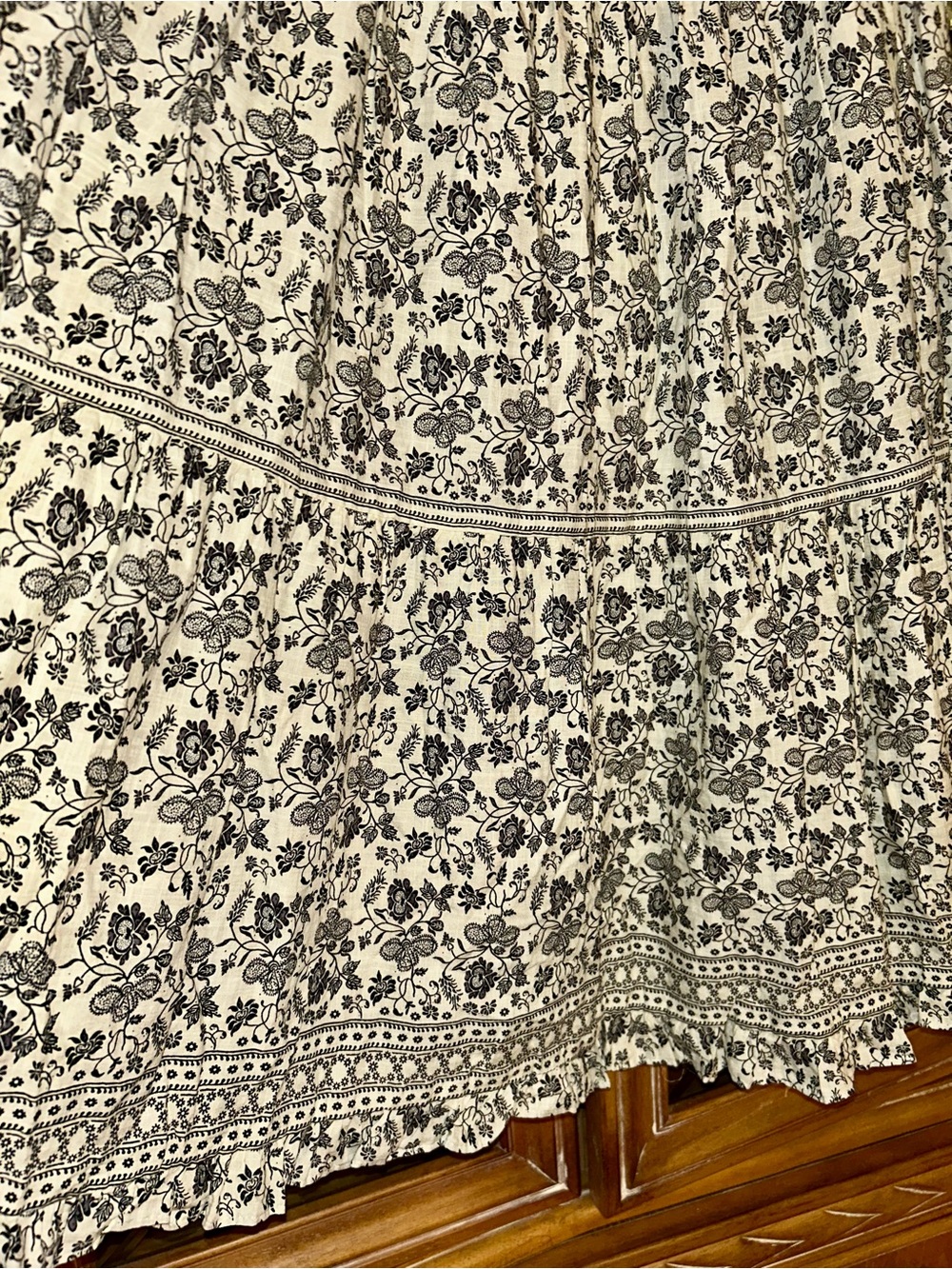 Max Studio Cream and Black Floral Maxi Skirt - Picture 2 of 5